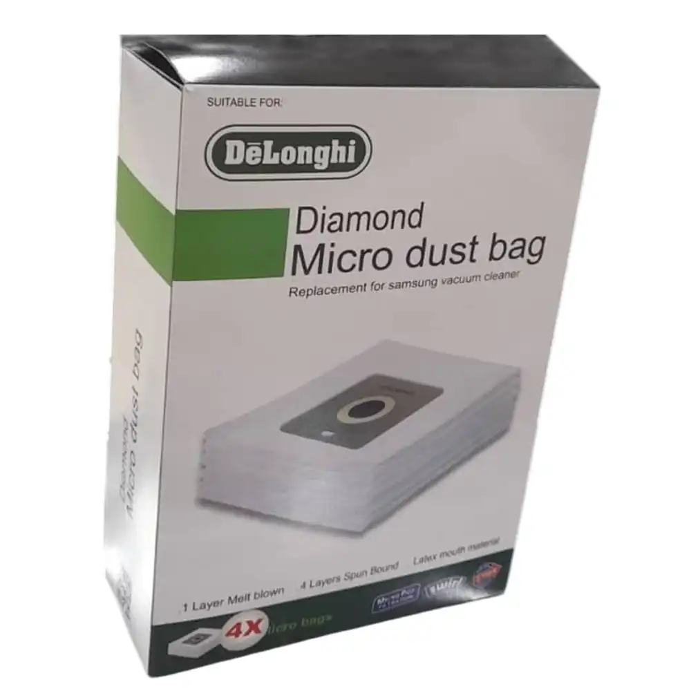 فروشگاه ابریشم ترند-پاکت جاروبرقی دلونگی مدل Diamond Micro مناسب برای جاروبرقی های دلونگی و دیاموند